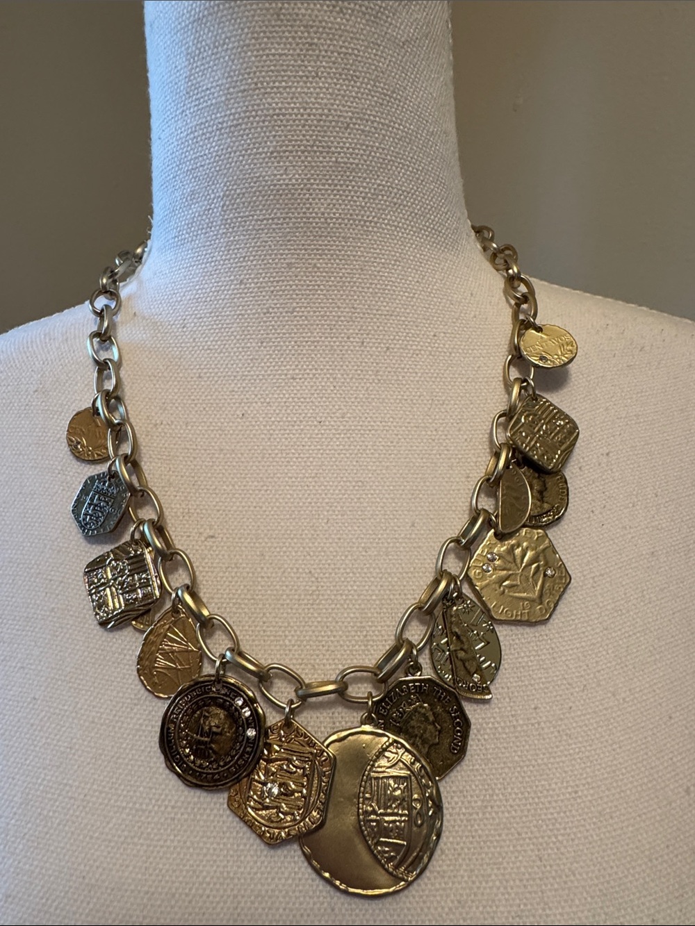 NEW Gold Tone Coin Charm Necklace - Women Jewelry